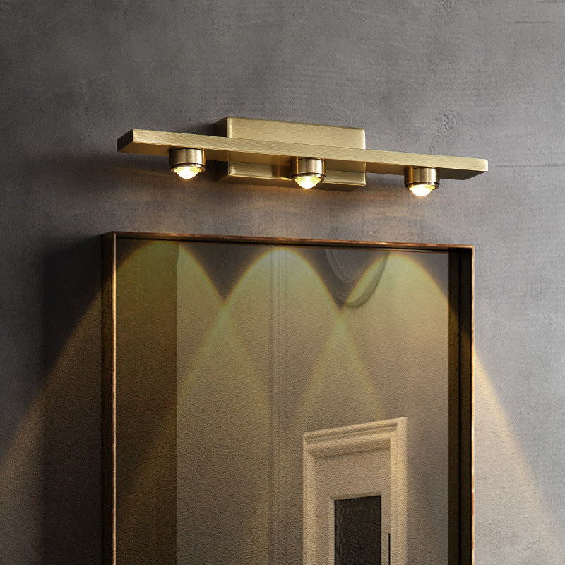 "3 LED Wall Light with Gold Finish, Ideal for Mirror, Picture, or Vanity Lighting"